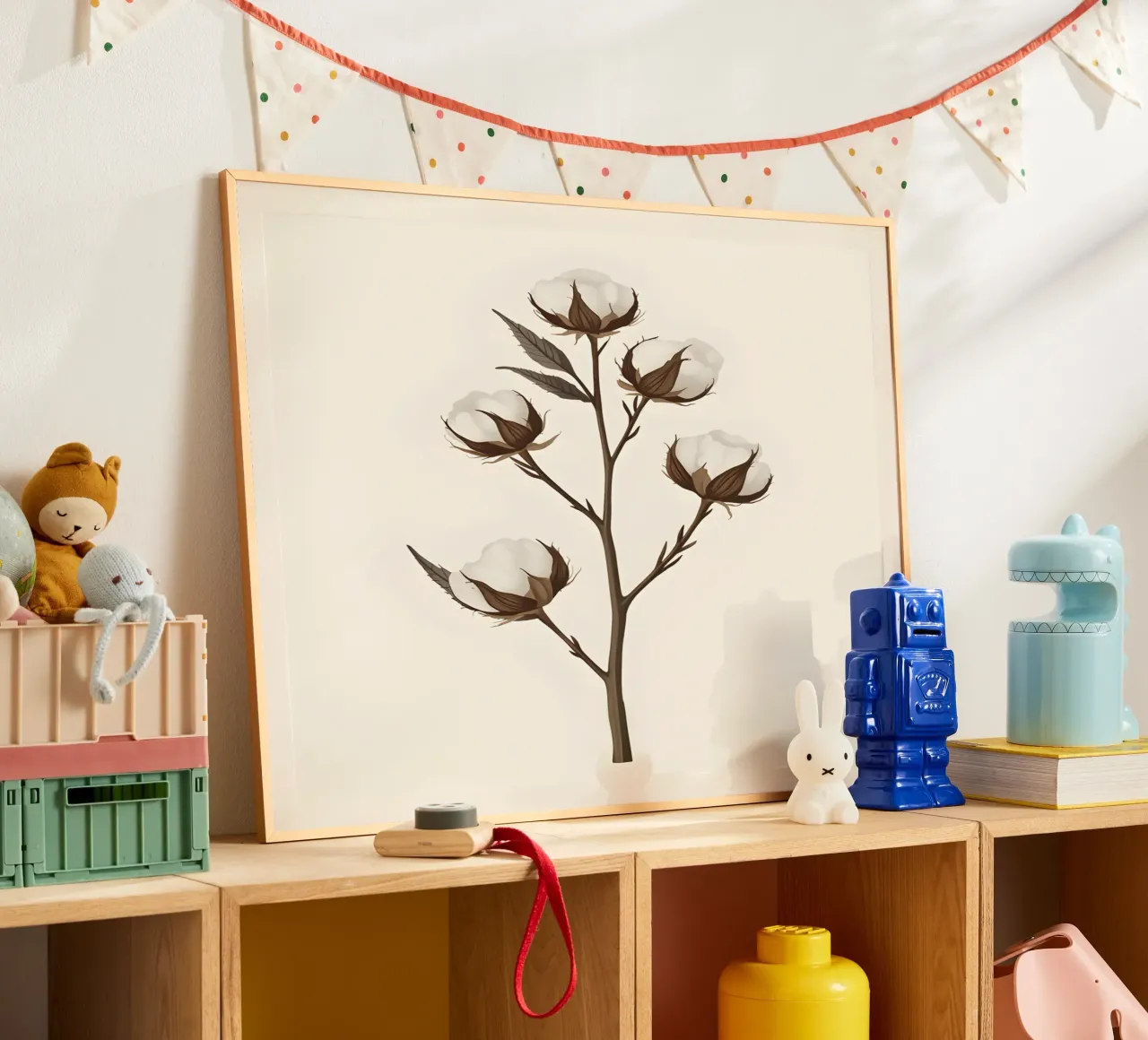 Stelo di cotone poster con telaio in legno da The Green Room