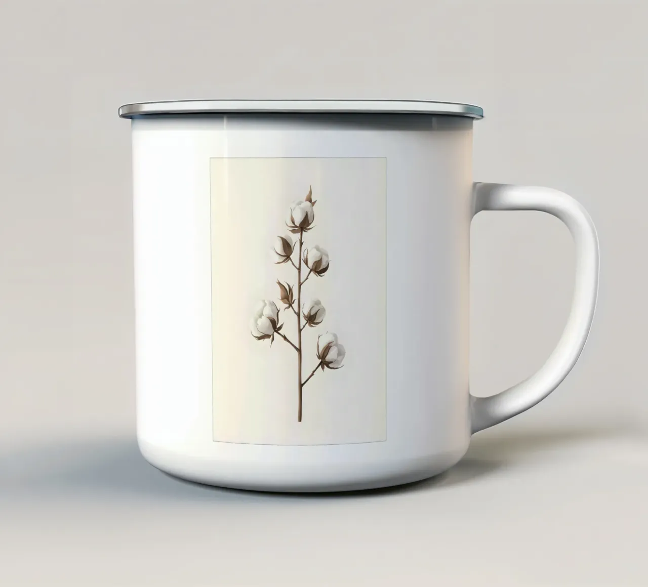 Stelo di cotone tazza in smalto da Botanical Gallery