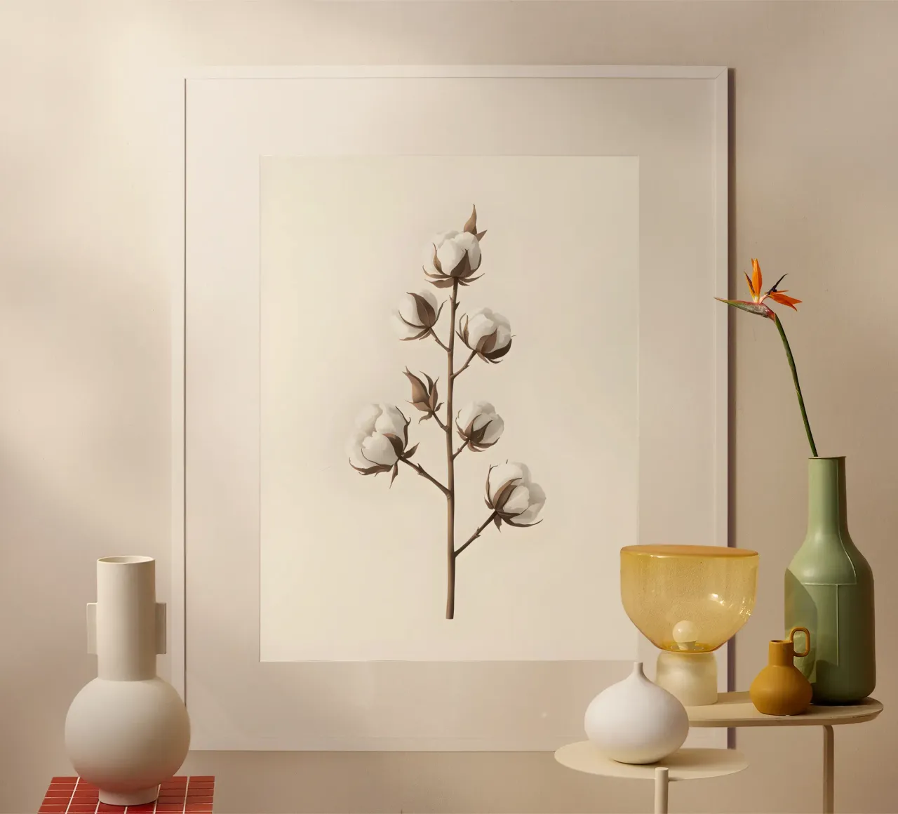 Stelo di cotone poster con telaio in alluminio da The Green Room