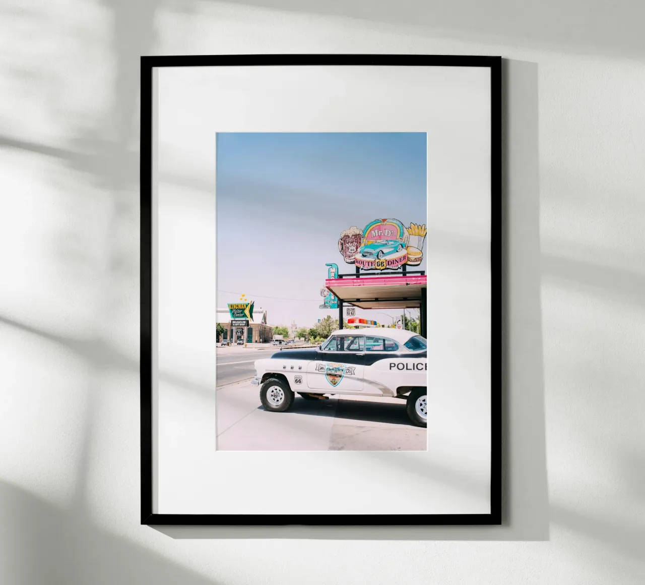 Route 66 Kingman Diner poster con telaio in plastica da patiphotography
