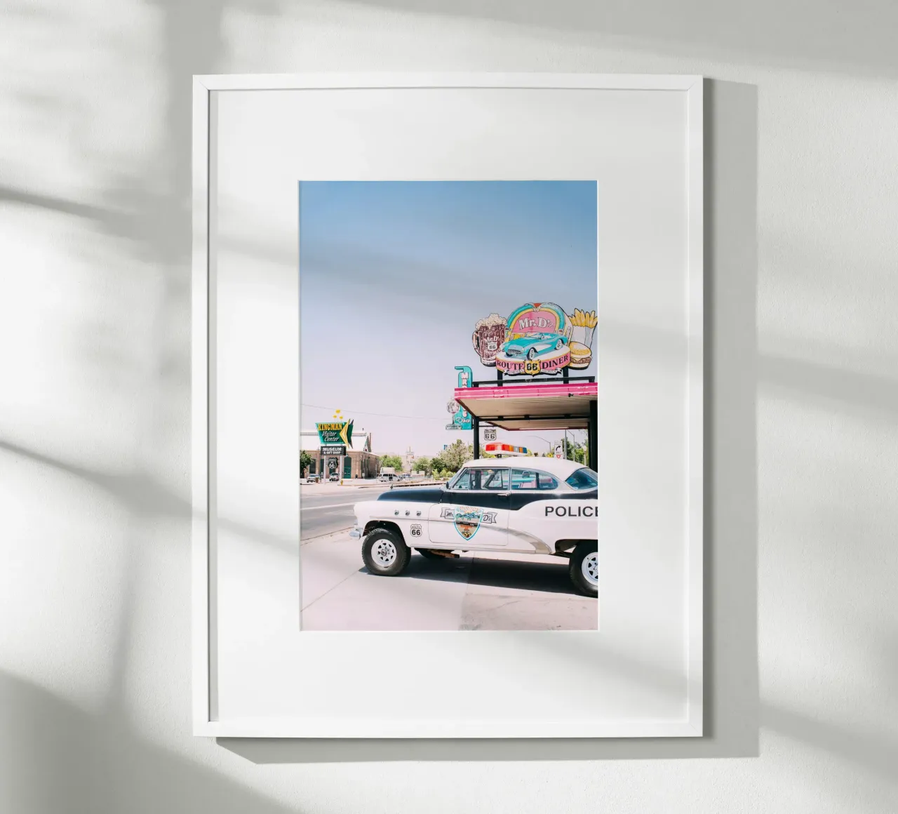 Route 66 Kingman Diner poster con telaio in plastica da patiphotography