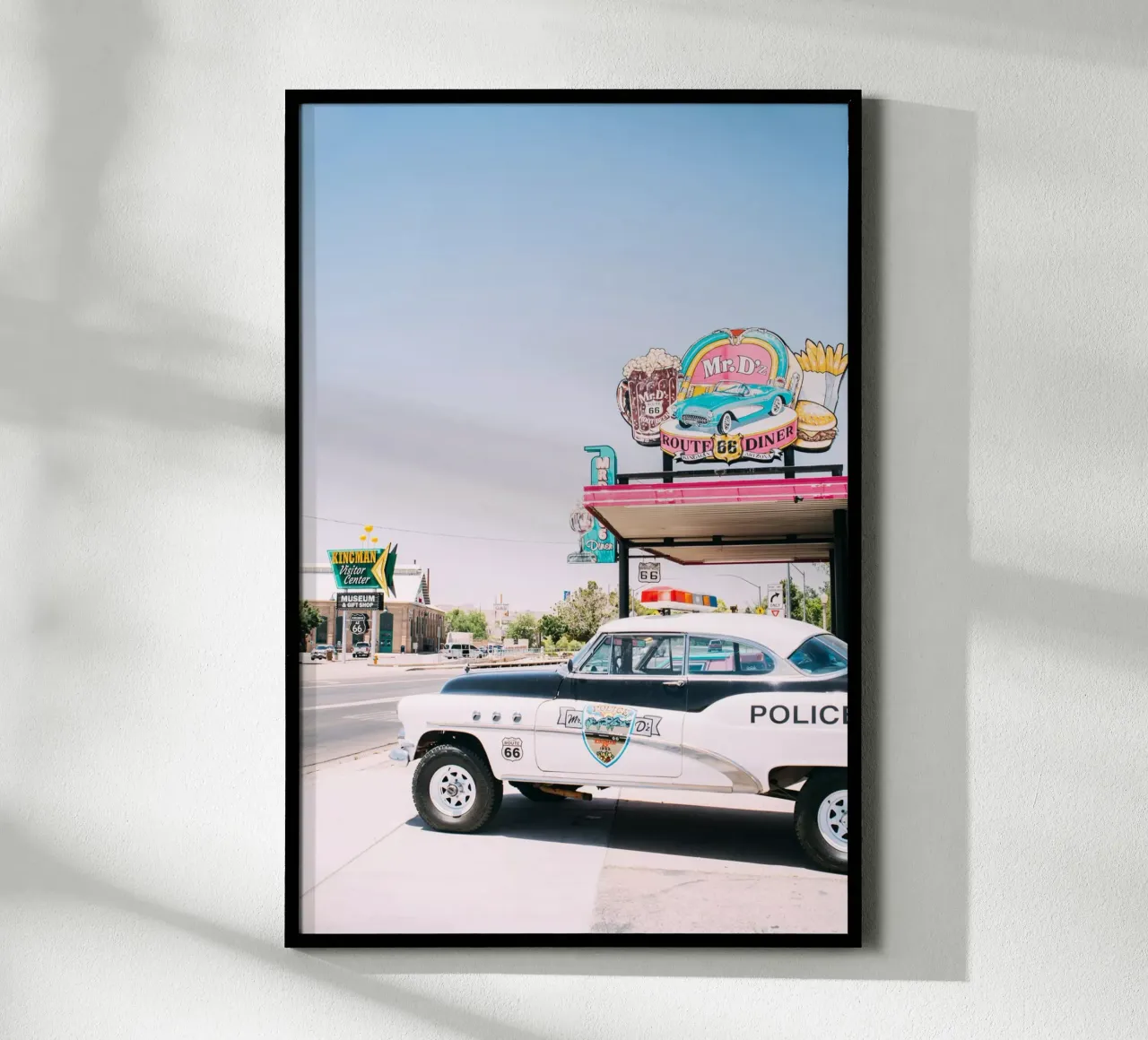 Route 66 Kingman Diner poster con telaio in plastica da patiphotography