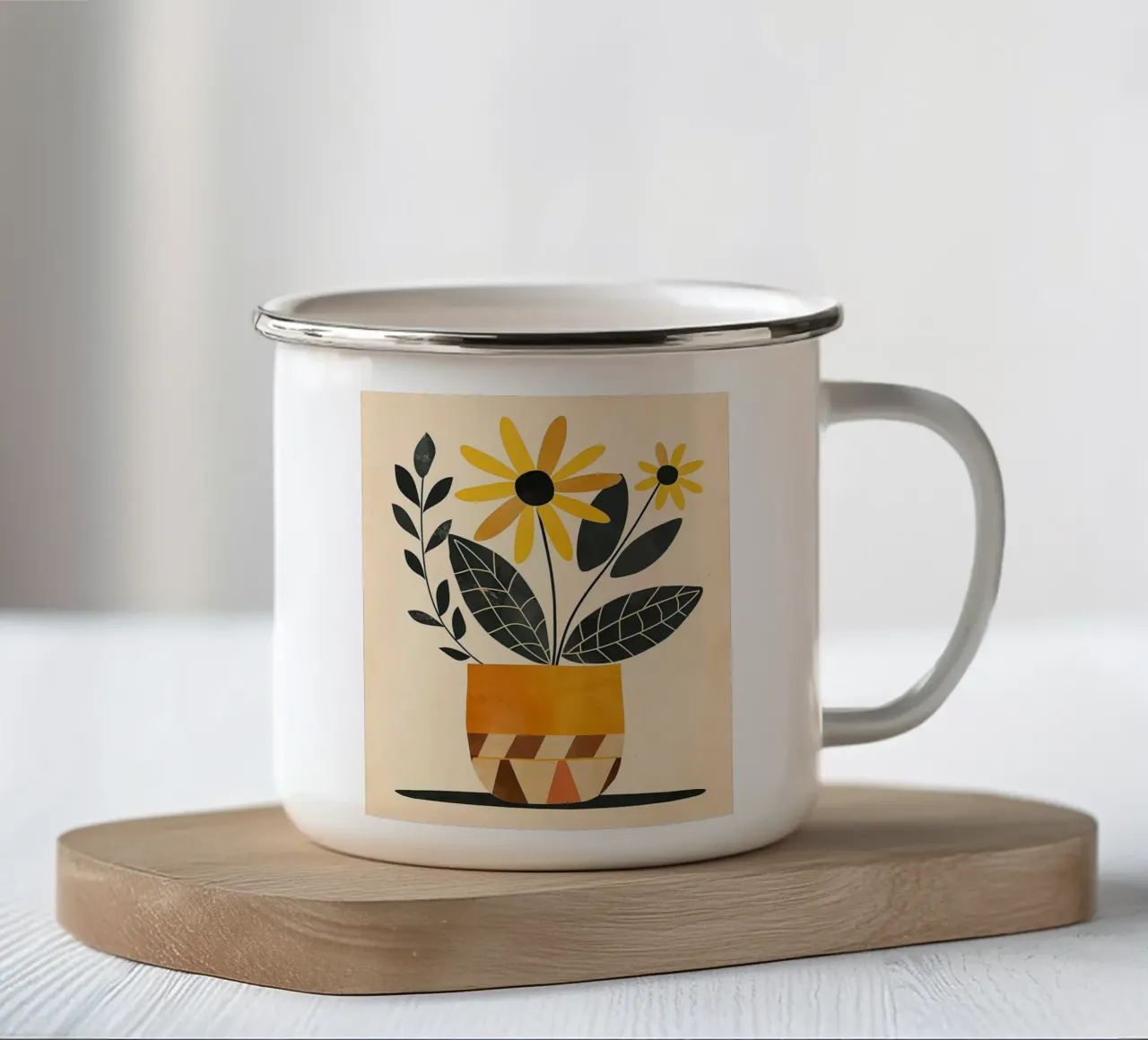 Botanico astratto tazza in smalto da Jose