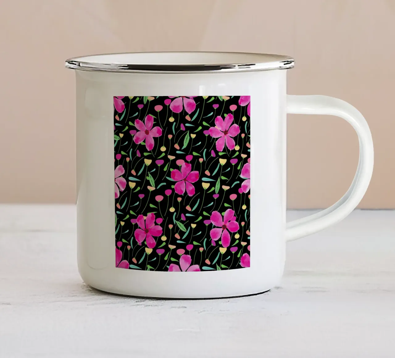 Motivo botanico 24 tazza in smalto da Little Dean