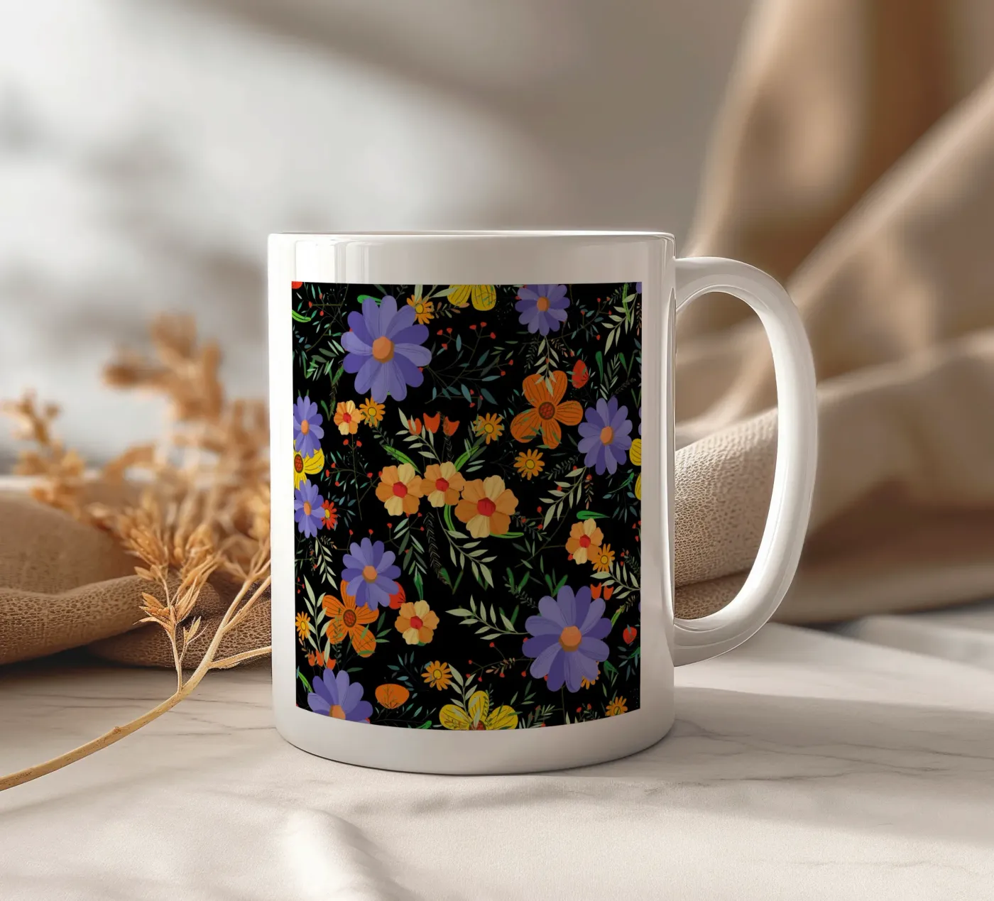 Botanical pattern 27 ceramic mug by Little Dean