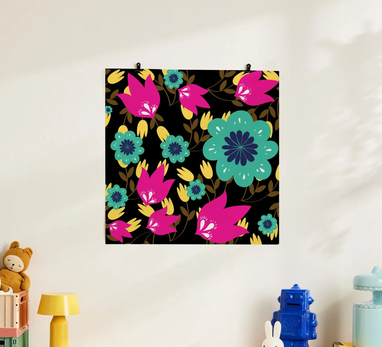 Motivo botanico 28 poster con telaio in plastica da Little Dean