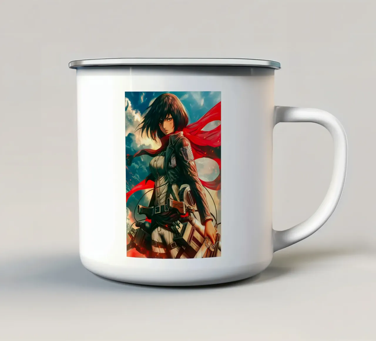 Mikasa Ackerman Attacco su Titano tazza in smalto da Voxel Visionaries