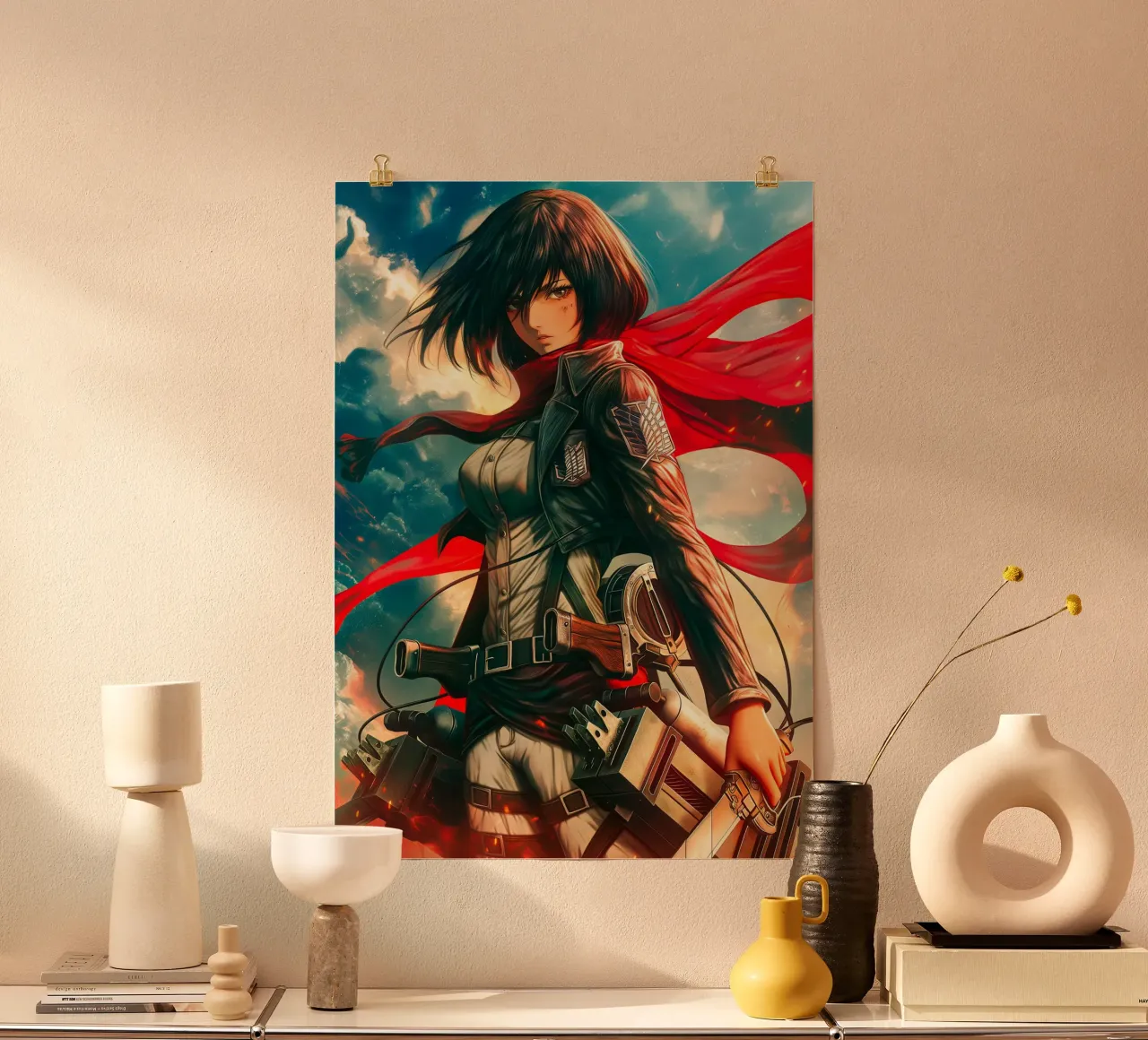 Mikasa Ackerman Attacco su Titano poster da Voxel Visionaries