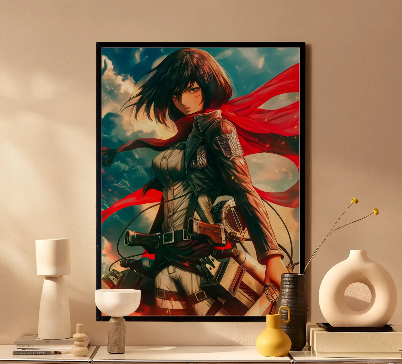 Mikasa Ackerman Attacco su Titano poster da Voxel Visionaries