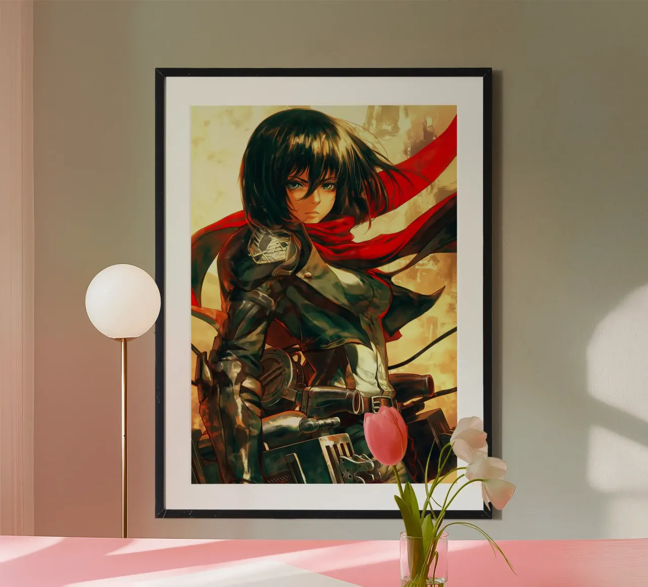 Mikasa Ackerman Attack on Titan poster con marco de aluminio de Voxel Visionaries
