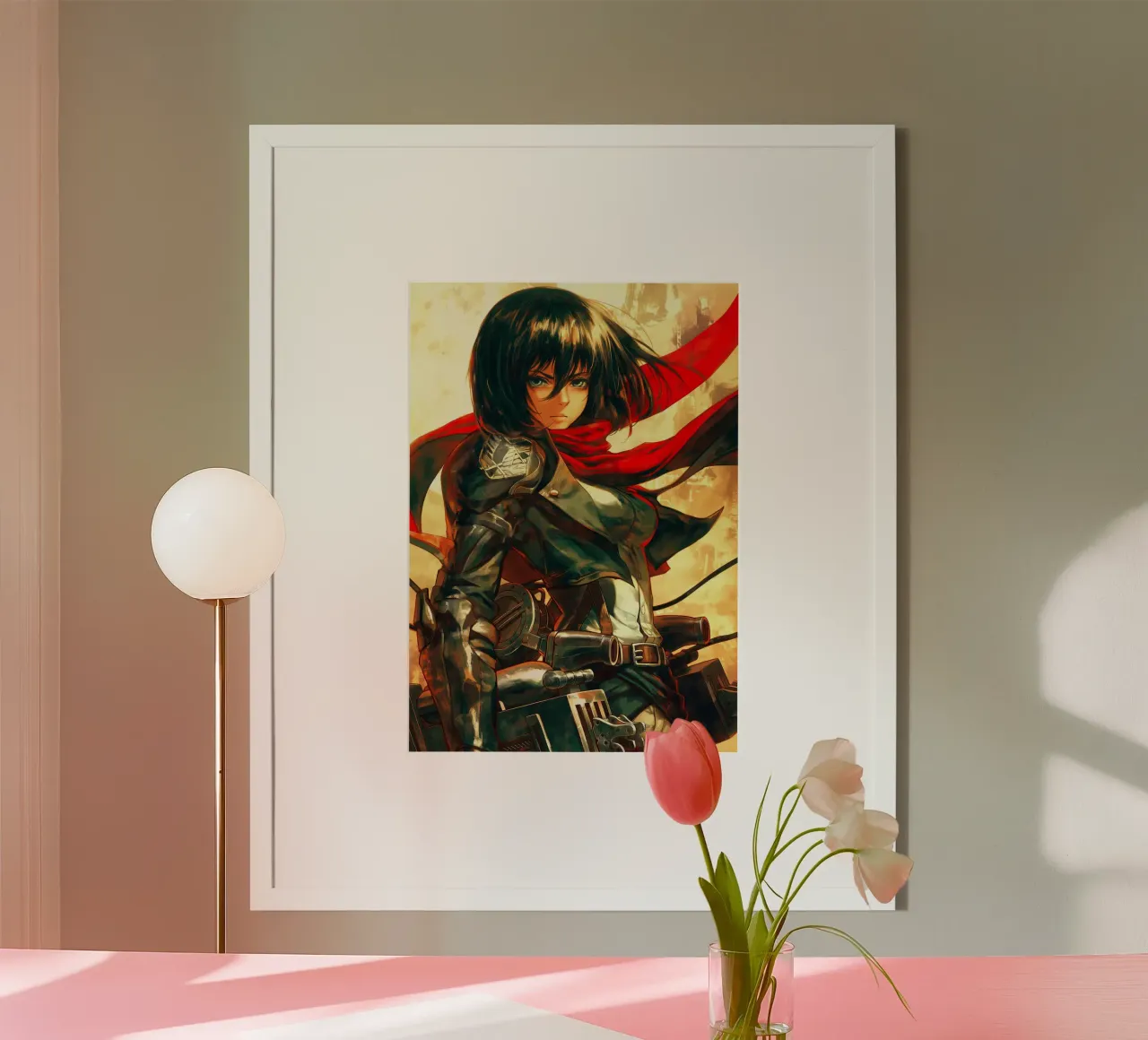 Mikasa Ackerman Attack on Titan poster con marco de aluminio de Voxel Visionaries