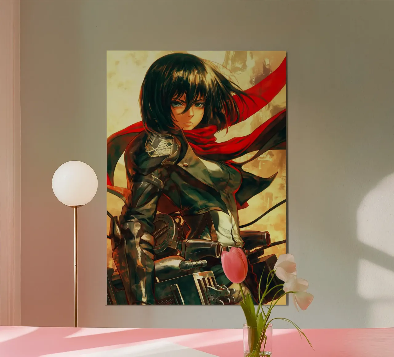 Mikasa Ackerman Attack on Titan poster con marco de aluminio de Voxel Visionaries