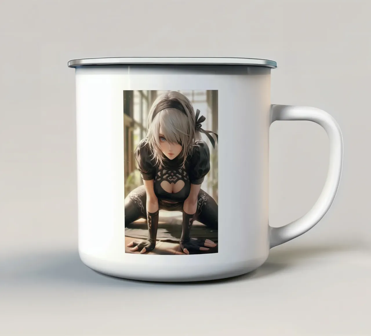 2B Nier Automata tazza in smalto da Voxel Visionaries