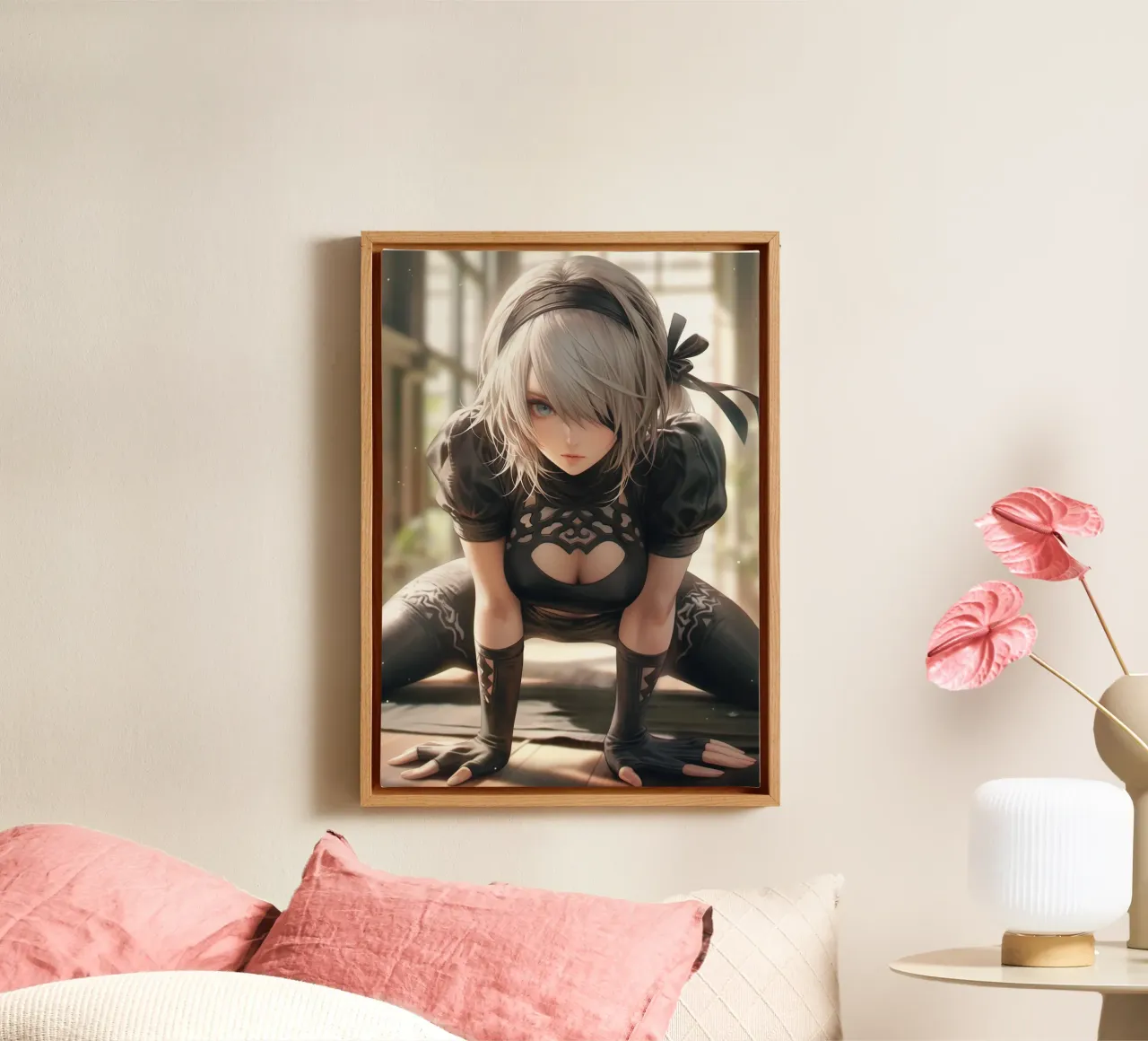 2B Nier Automata tela con Cornice a cassetta da Voxel Visionaries