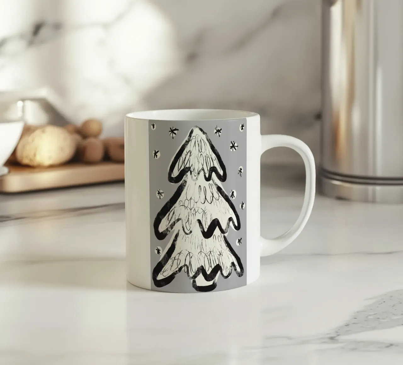 Christmas Tree (Gray) tazza in ceramica da treechild