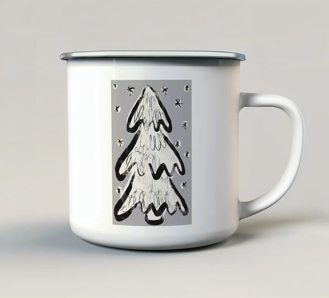 Christmas Tree (Gray) tazza in smalto da treechild