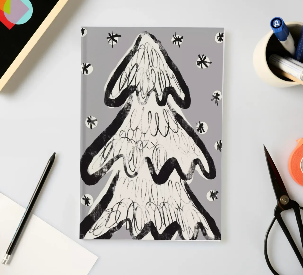Christmas Tree (Gray) notebook by treechild