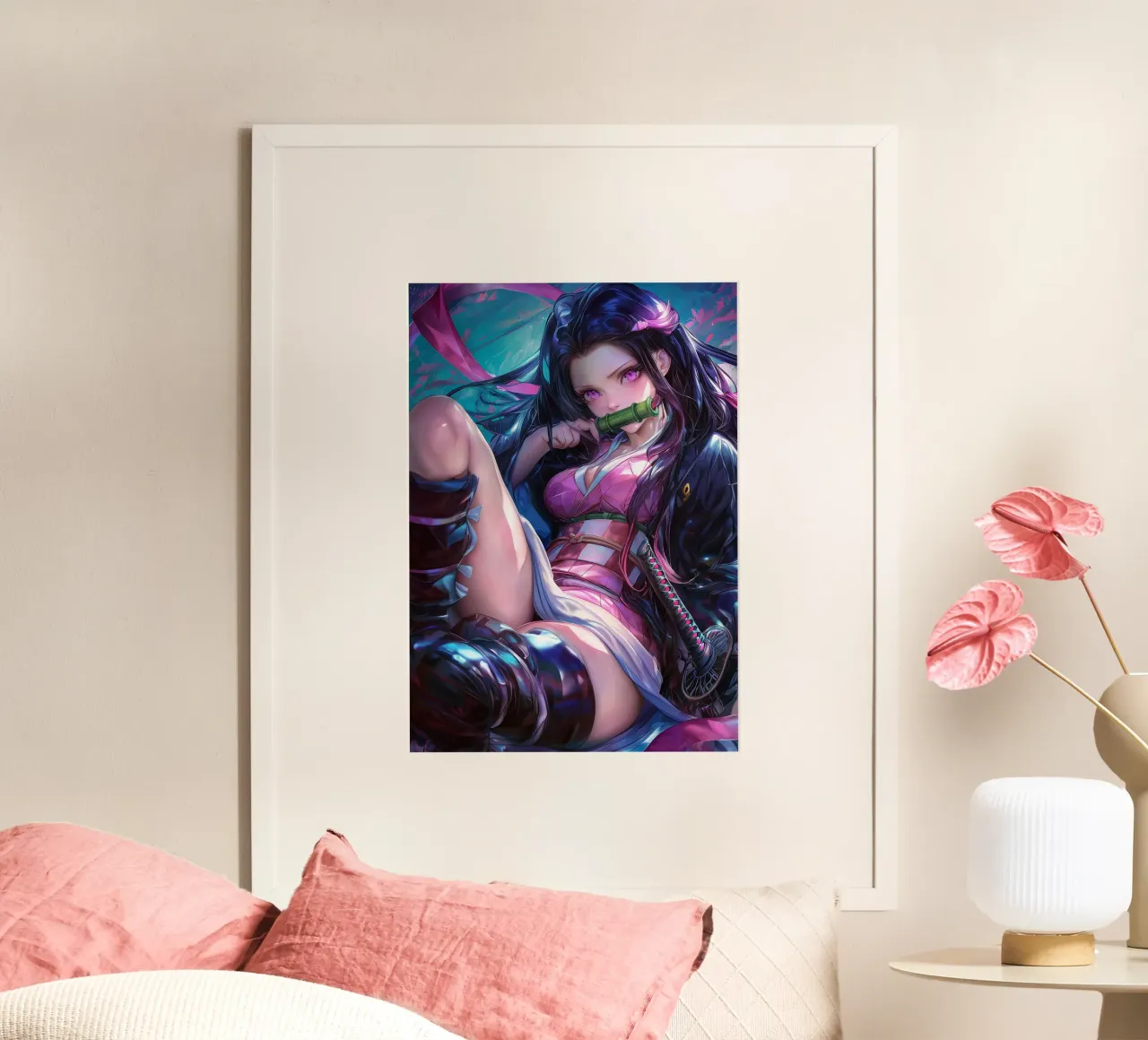 Nezuko Kamado Demonendoder poster van Voxel Visionaries