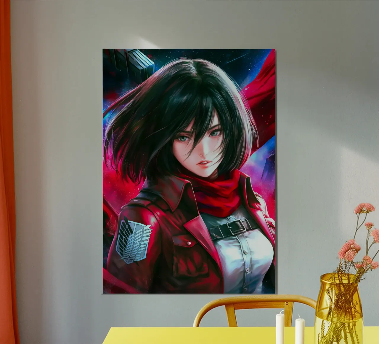 Mikasa Ackerman Attacco su Titano poster con telaio in plastica da Fleur de Lys