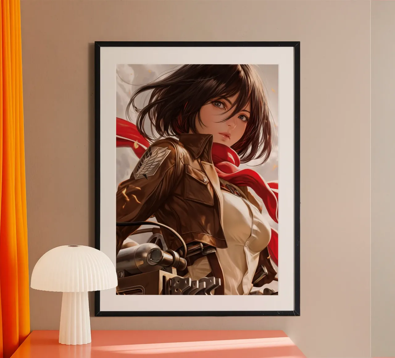 Mikasa Ackerman Attack on Titan poster con marco de plástico de Fleur de Lys