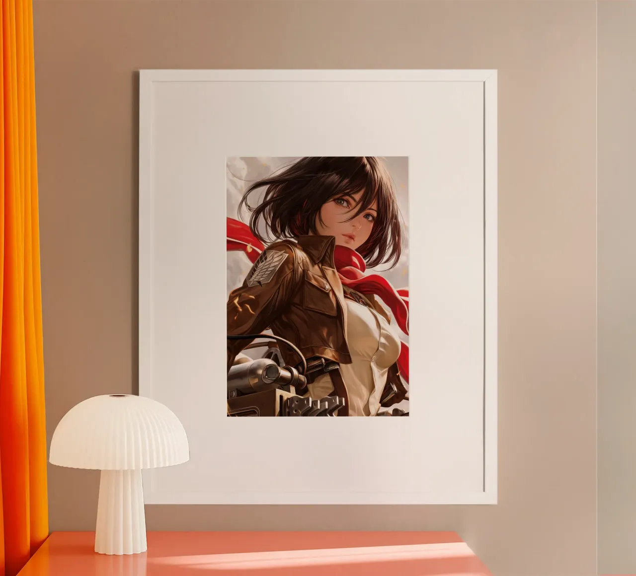 Mikasa Ackerman Attack on Titan poster con marco de plástico de Fleur de Lys