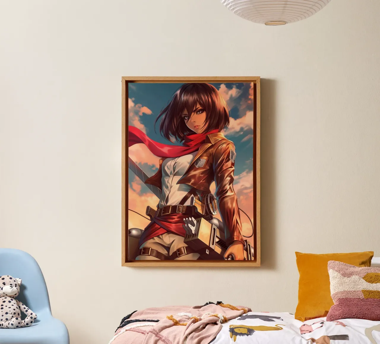 Mikasa Ackerman Attack on Titan canvas with Floater frame by Fleur de Lys