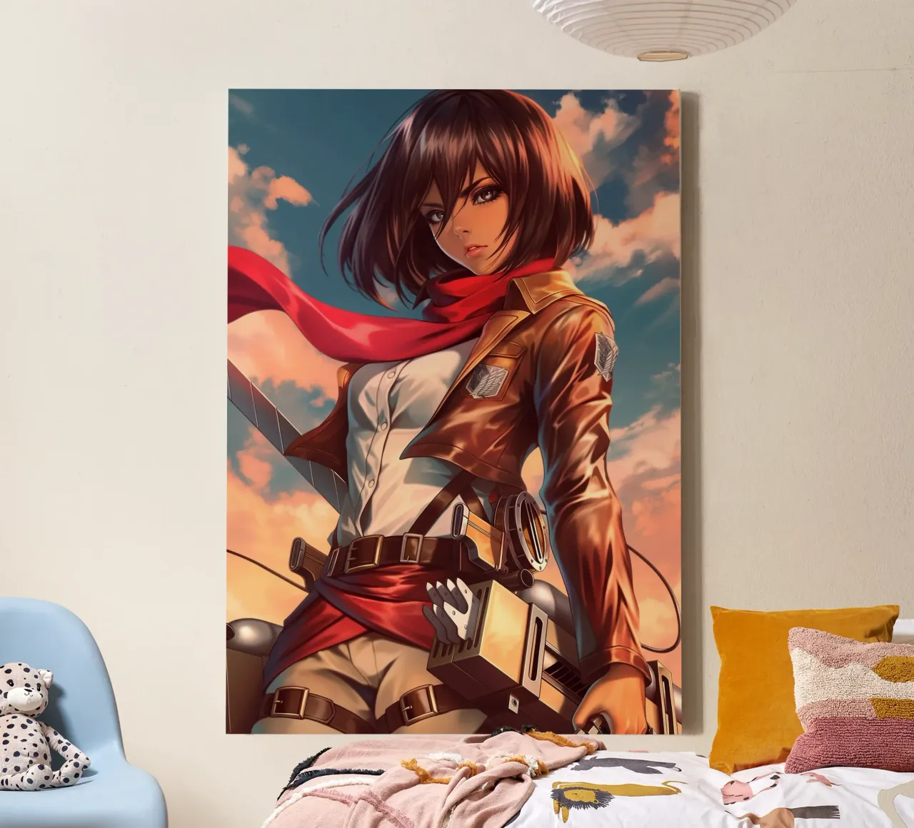 Mikasa Ackerman Attack on Titan canvas with Floater frame by Fleur de Lys