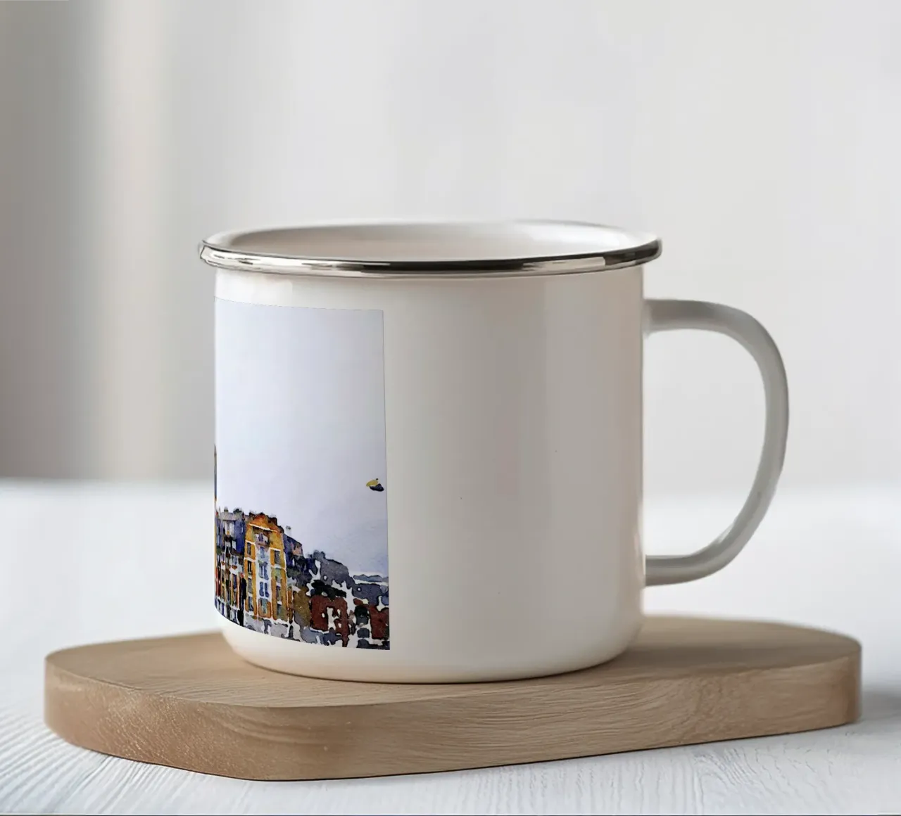 A Parigi tazza in smalto da Massimo Frascogna