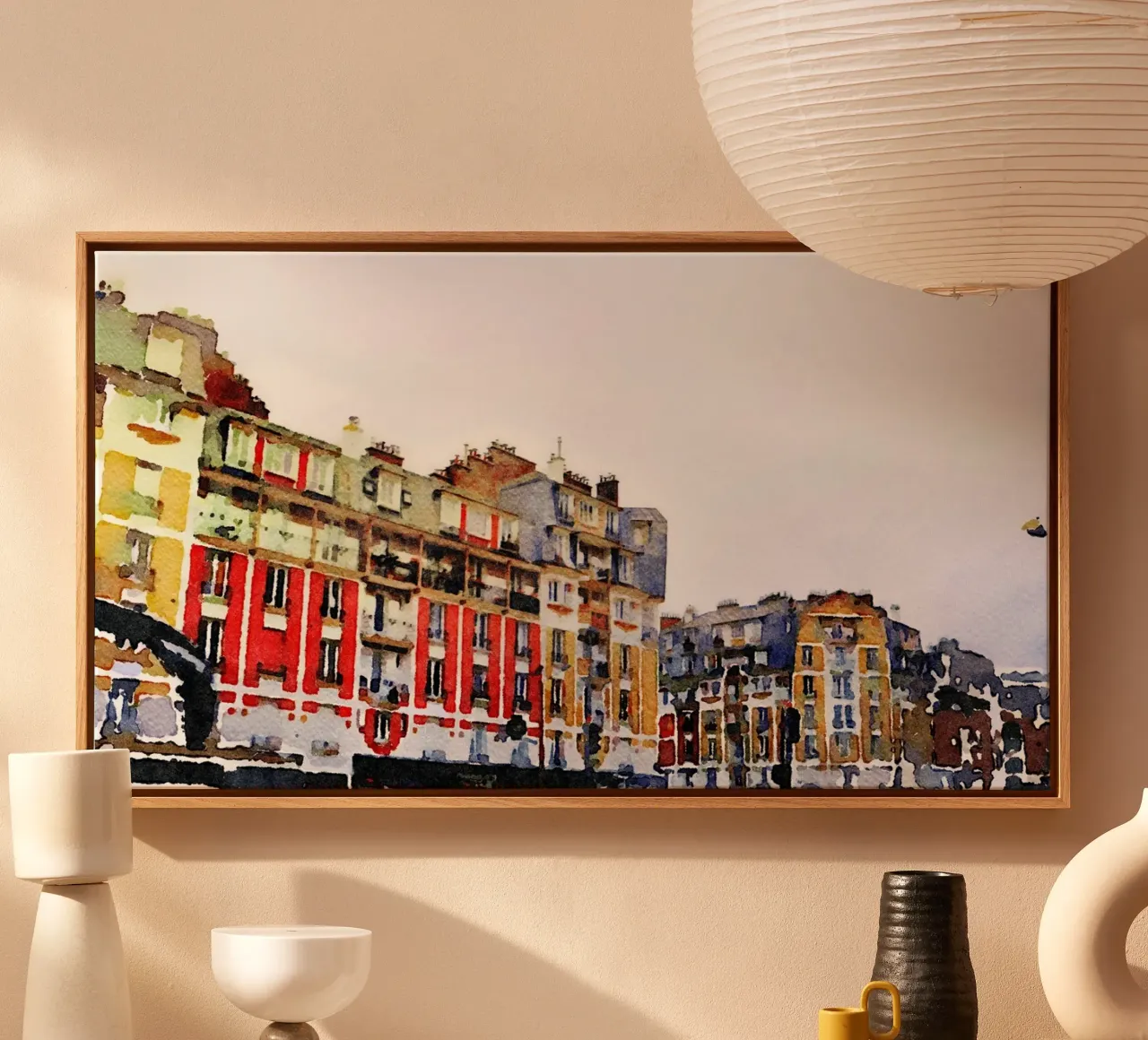 In Parijs canvas met Baklijst van Massimo Frascogna