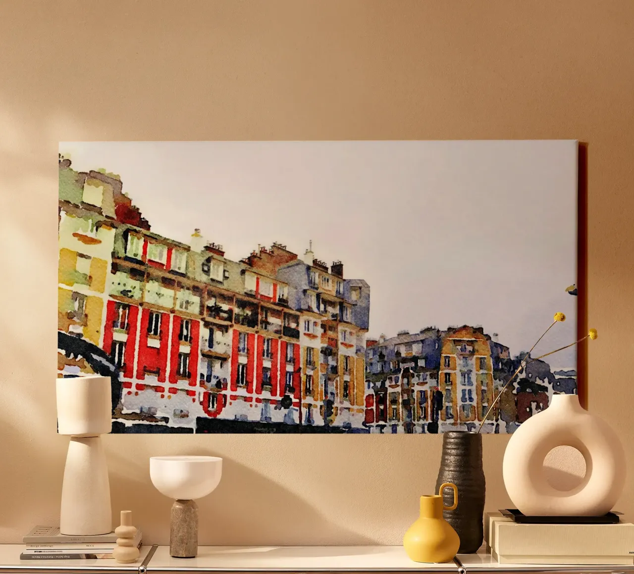 In Parijs canvas met Baklijst van Massimo Frascogna