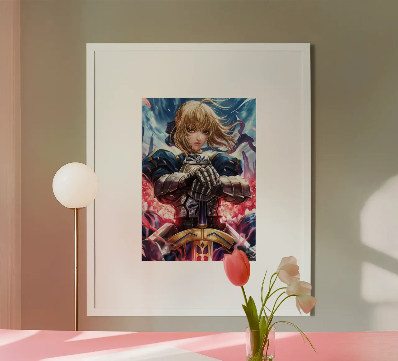Saber Fate/stay night Anime poster con telaio in alluminio da Fleur de Lys