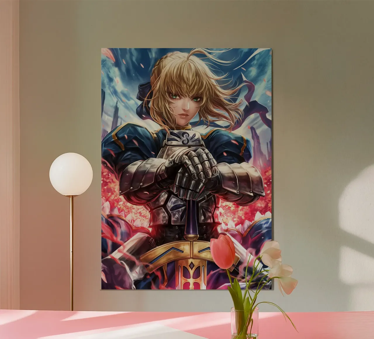 Saber Fate/stay night Anime poster con telaio in alluminio da Fleur de Lys