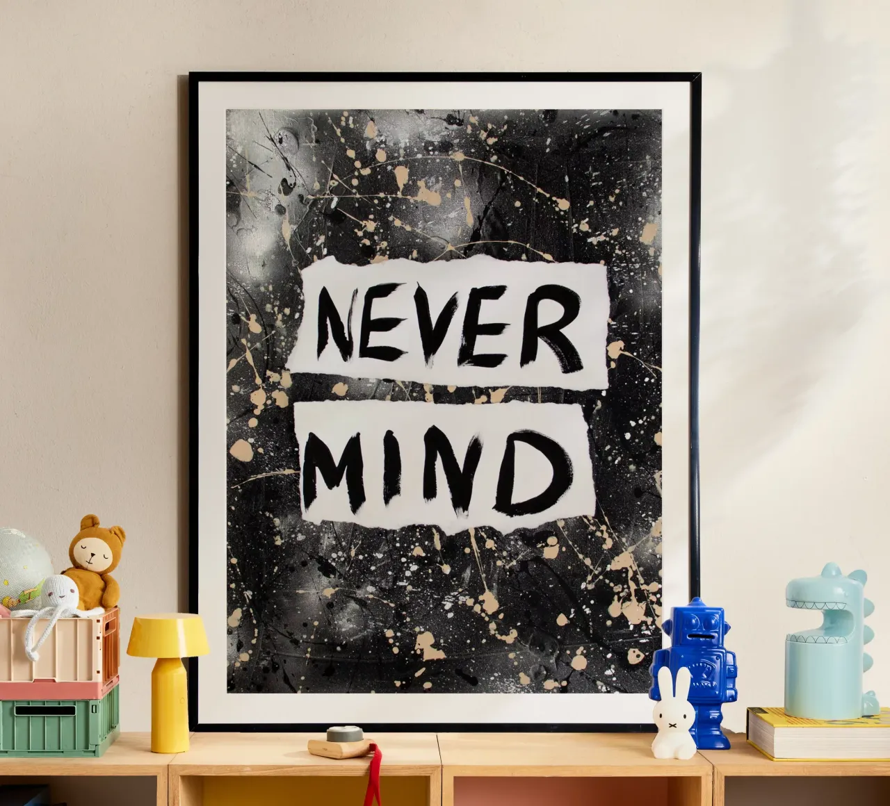 Nevermind poster con telaio in plastica da Hirschbild
