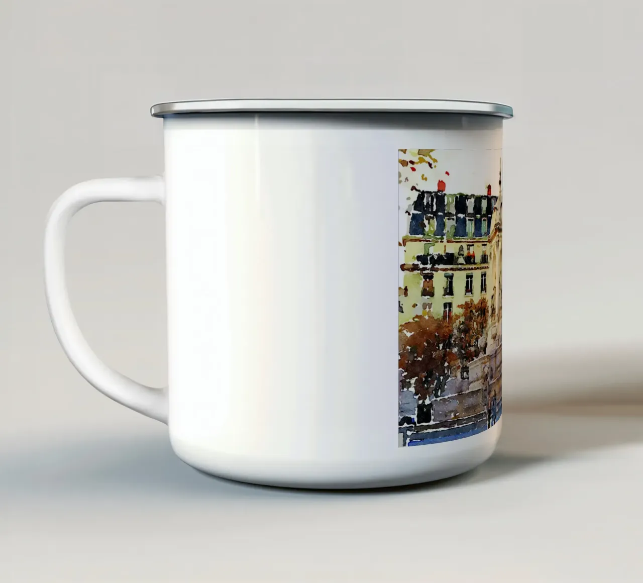 A Parigi tazza in smalto da Massimo Frascogna