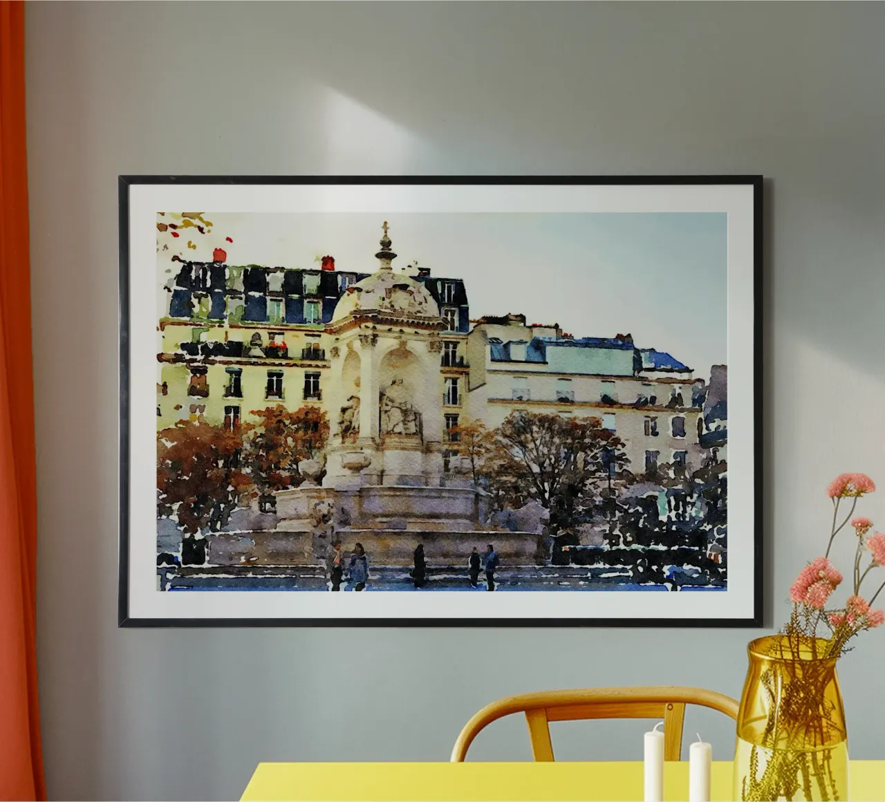 A Parigi poster con telaio in legno da Massimo Frascogna