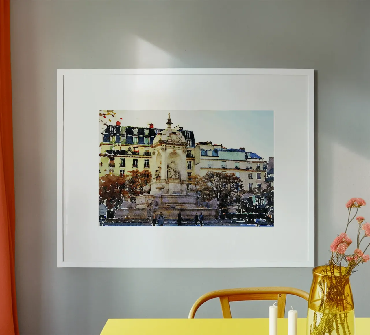 A Parigi poster con telaio in legno da Massimo Frascogna