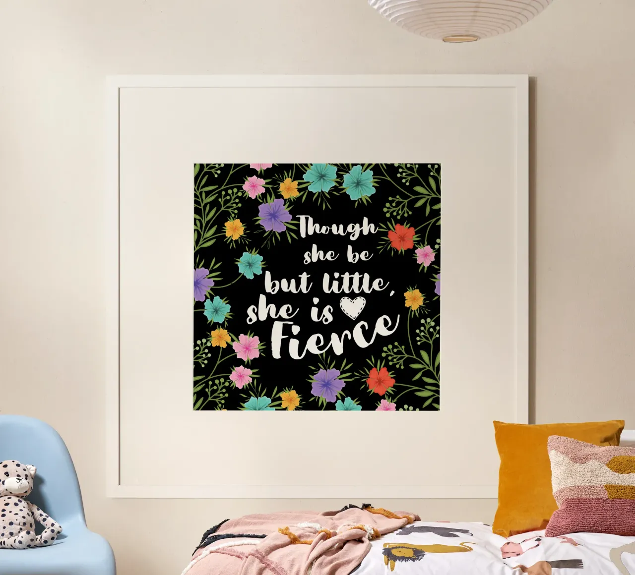 Though she be Little she is fierce bloom poster with aluminum frame by Little Dean