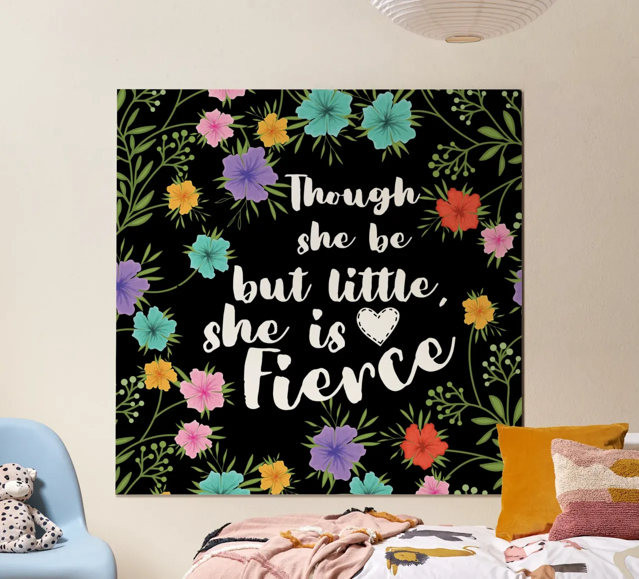 Though she be Little she is fierce bloom poster with aluminum frame by Little Dean