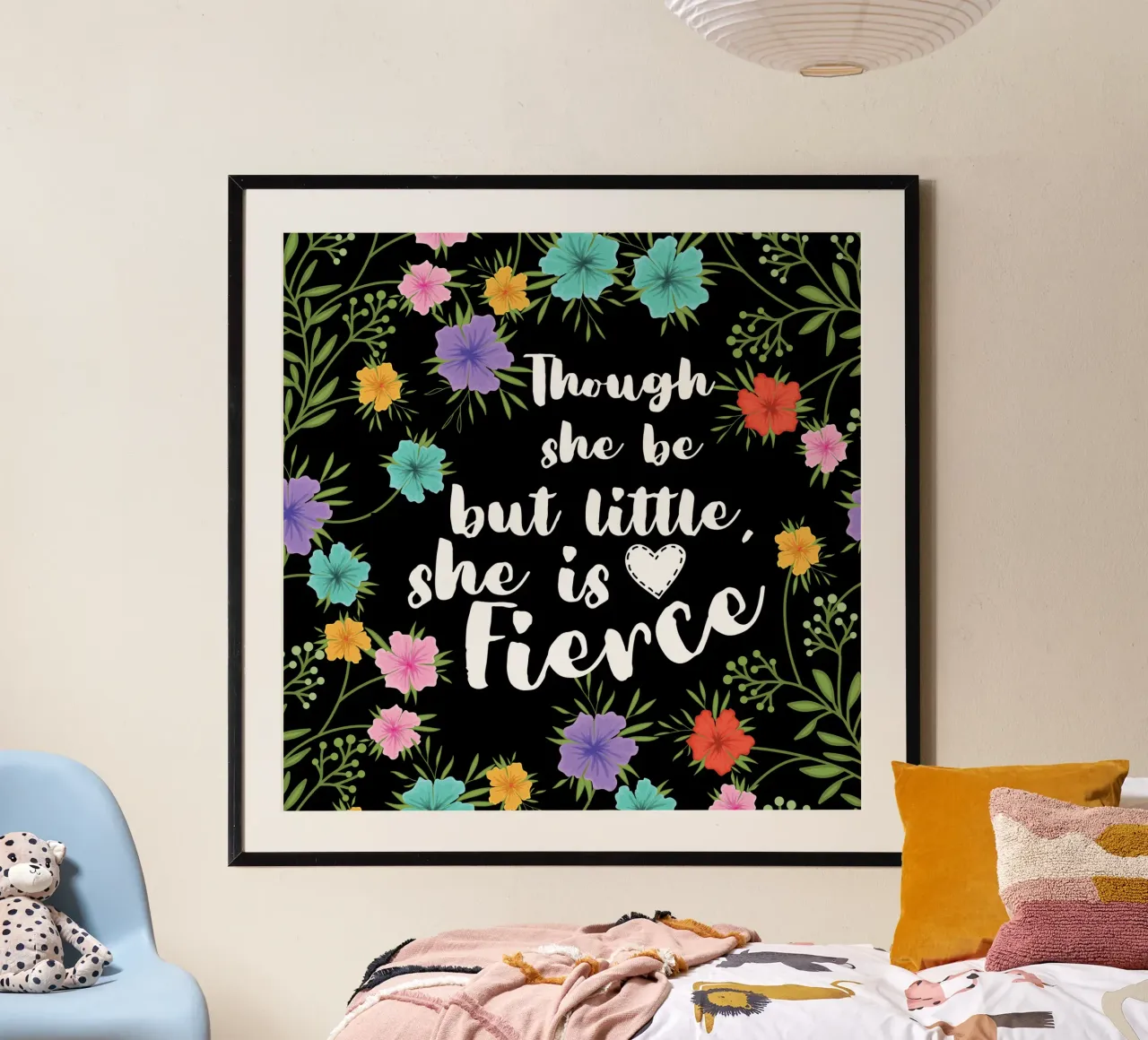 Though she be Little she is fierce bloom poster with aluminum frame by Little Dean