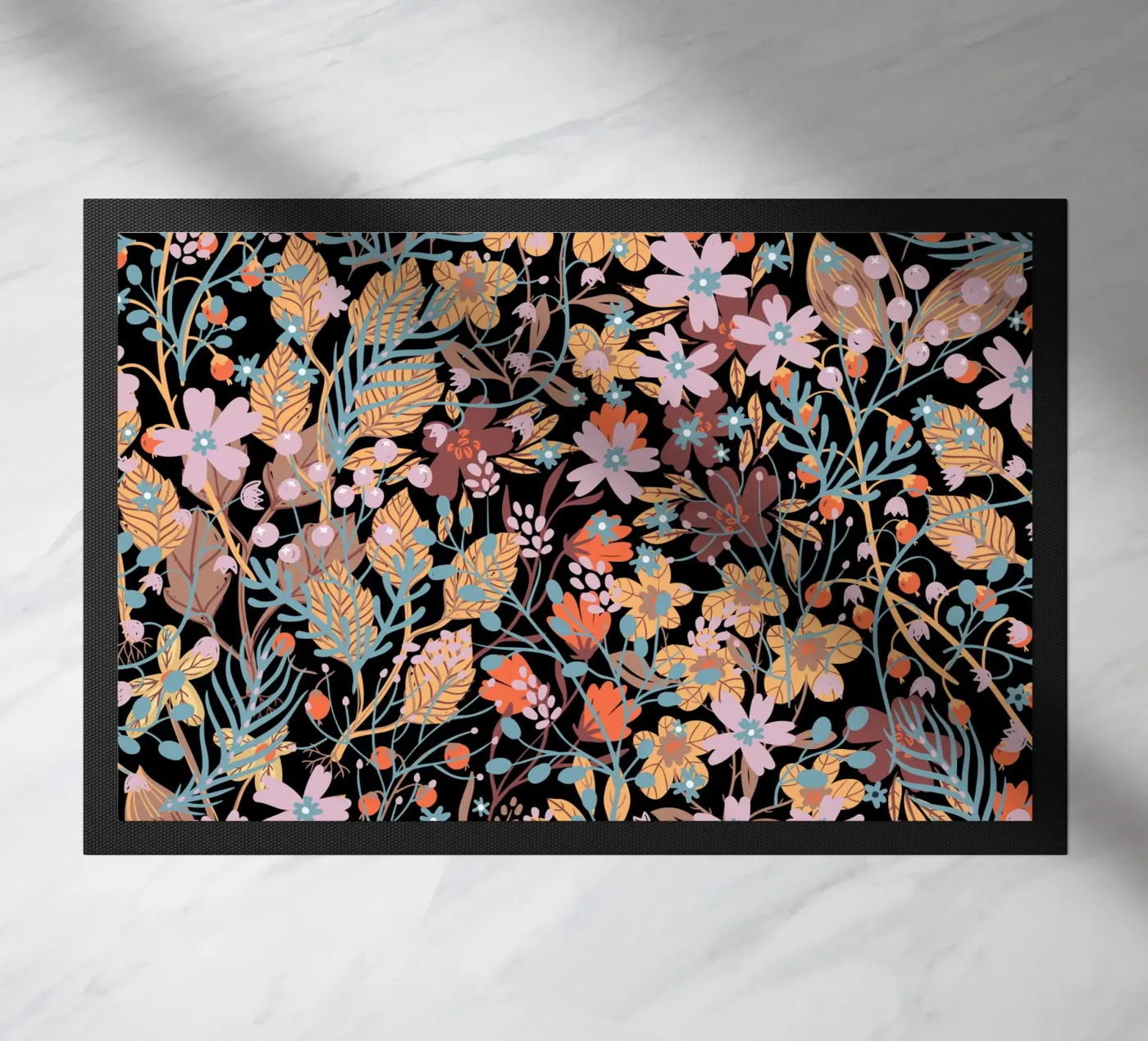 Botanical pattern 32 Fußmatte von Little Dean