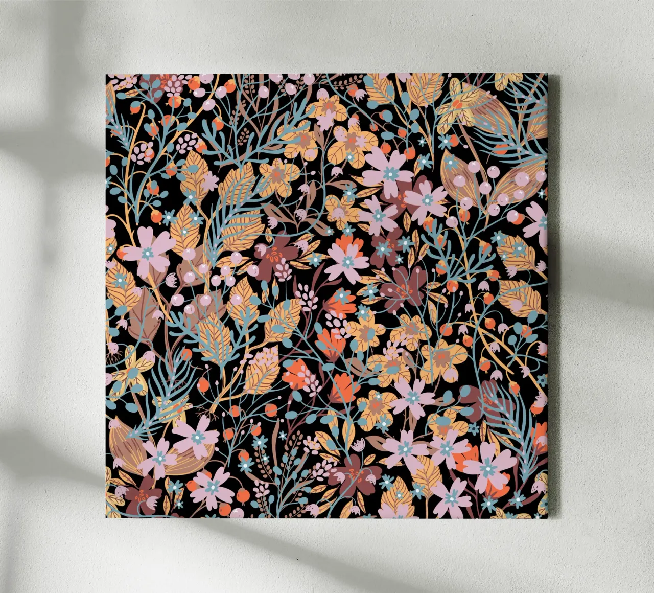 Botanical pattern 32 canvas with Floater frame by Little Dean