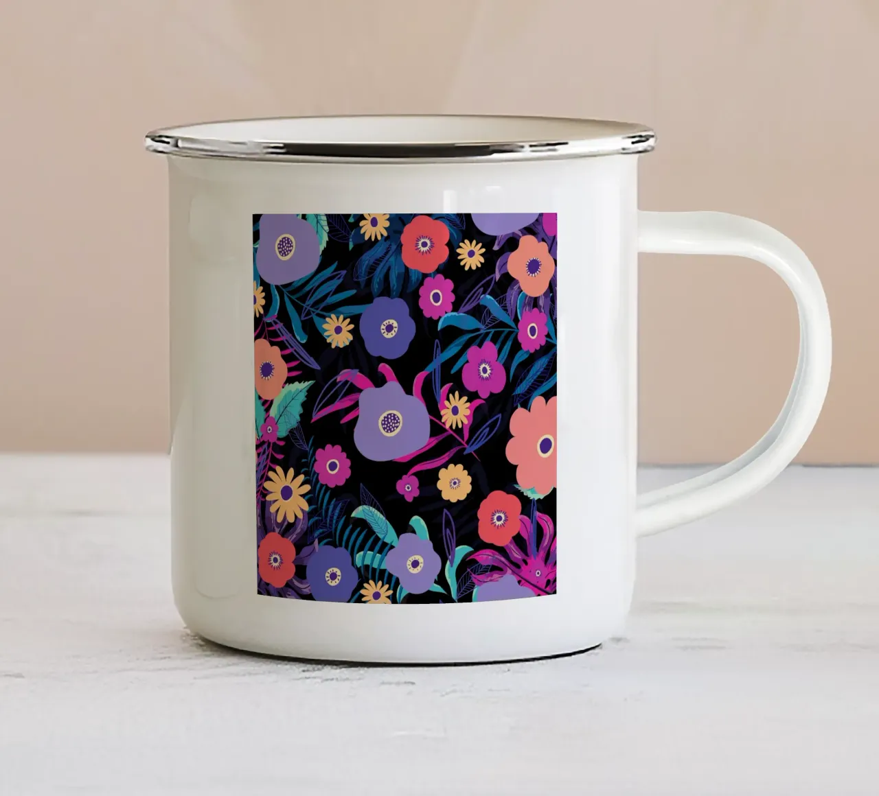 Motivo botanico 33 tazza in smalto da Little Dean