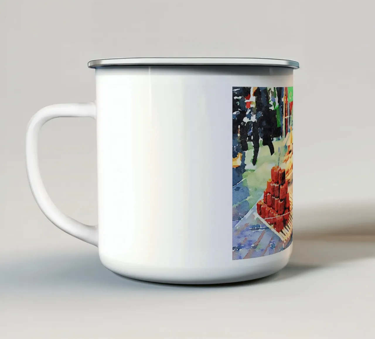 A Parigi tazza in smalto da Massimo Frascogna