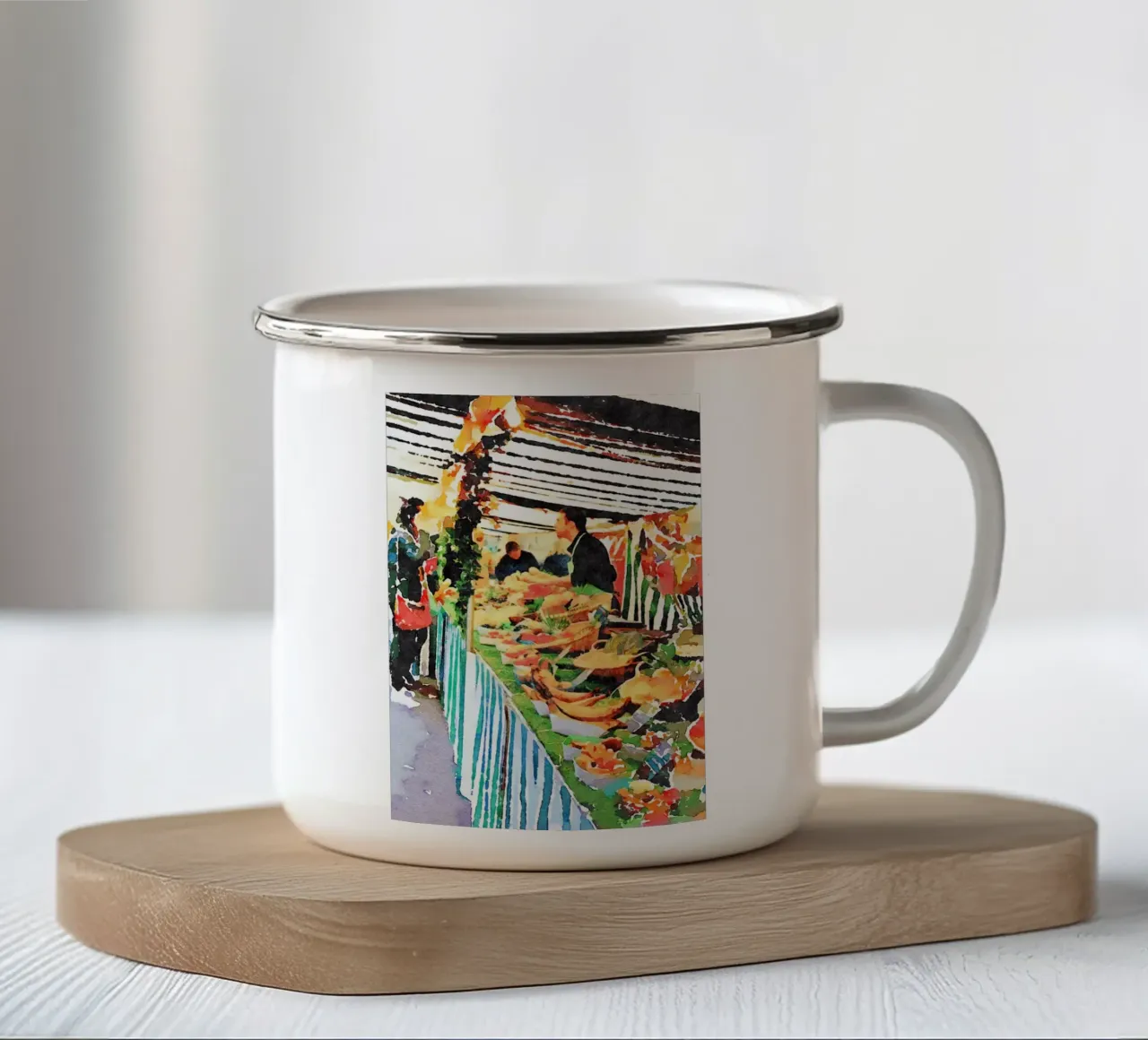 A Parigi tazza in smalto da Massimo Frascogna