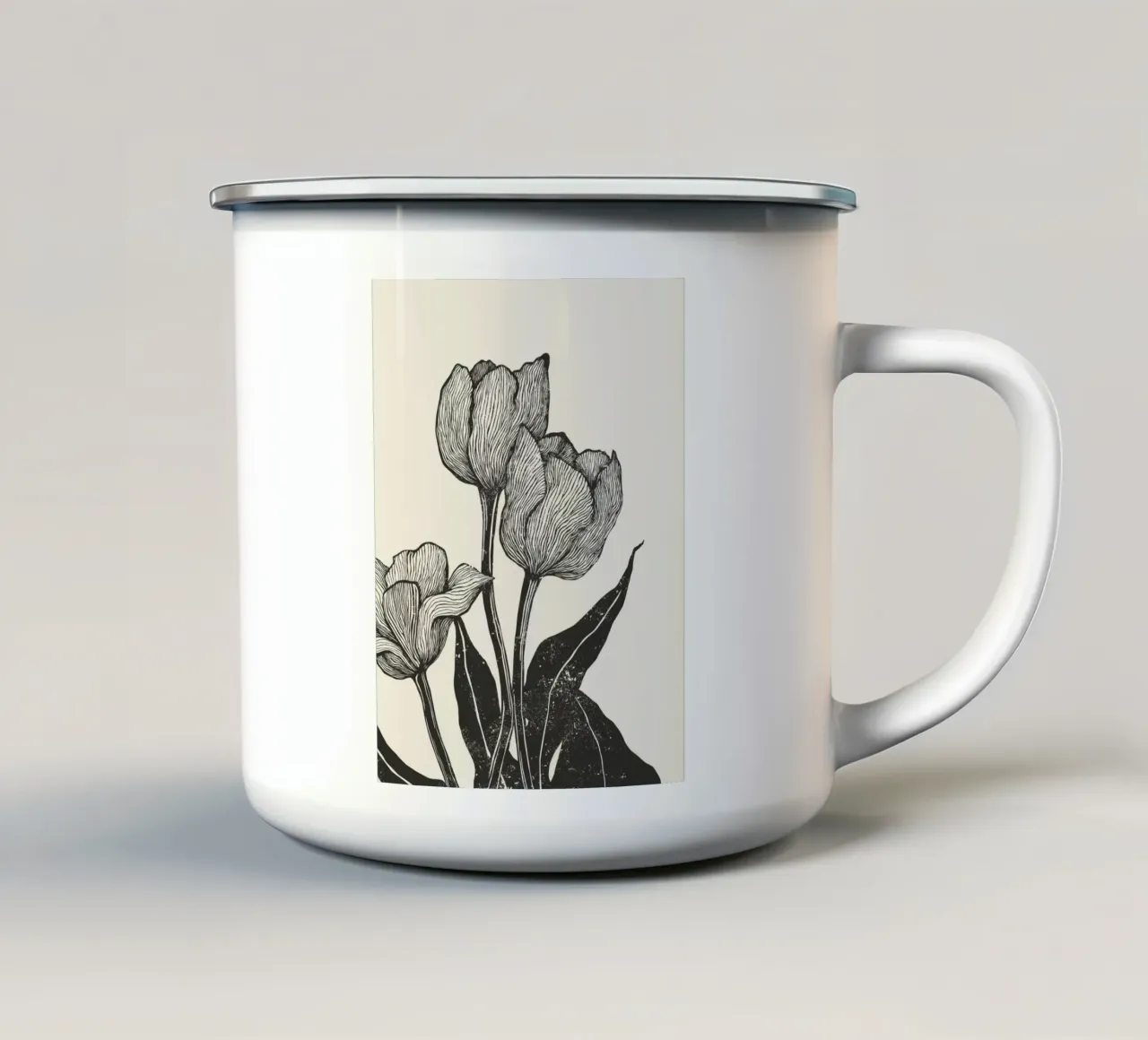 Tulips tazza in smalto da Indigo Rain