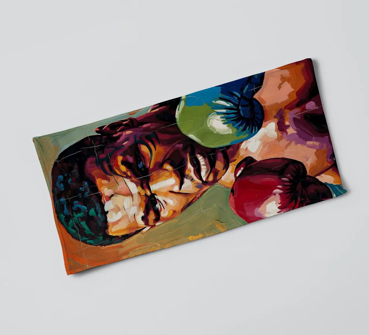 Mike Tyson abstracte kleurrijke kunst badhanddoek van Lembayung art