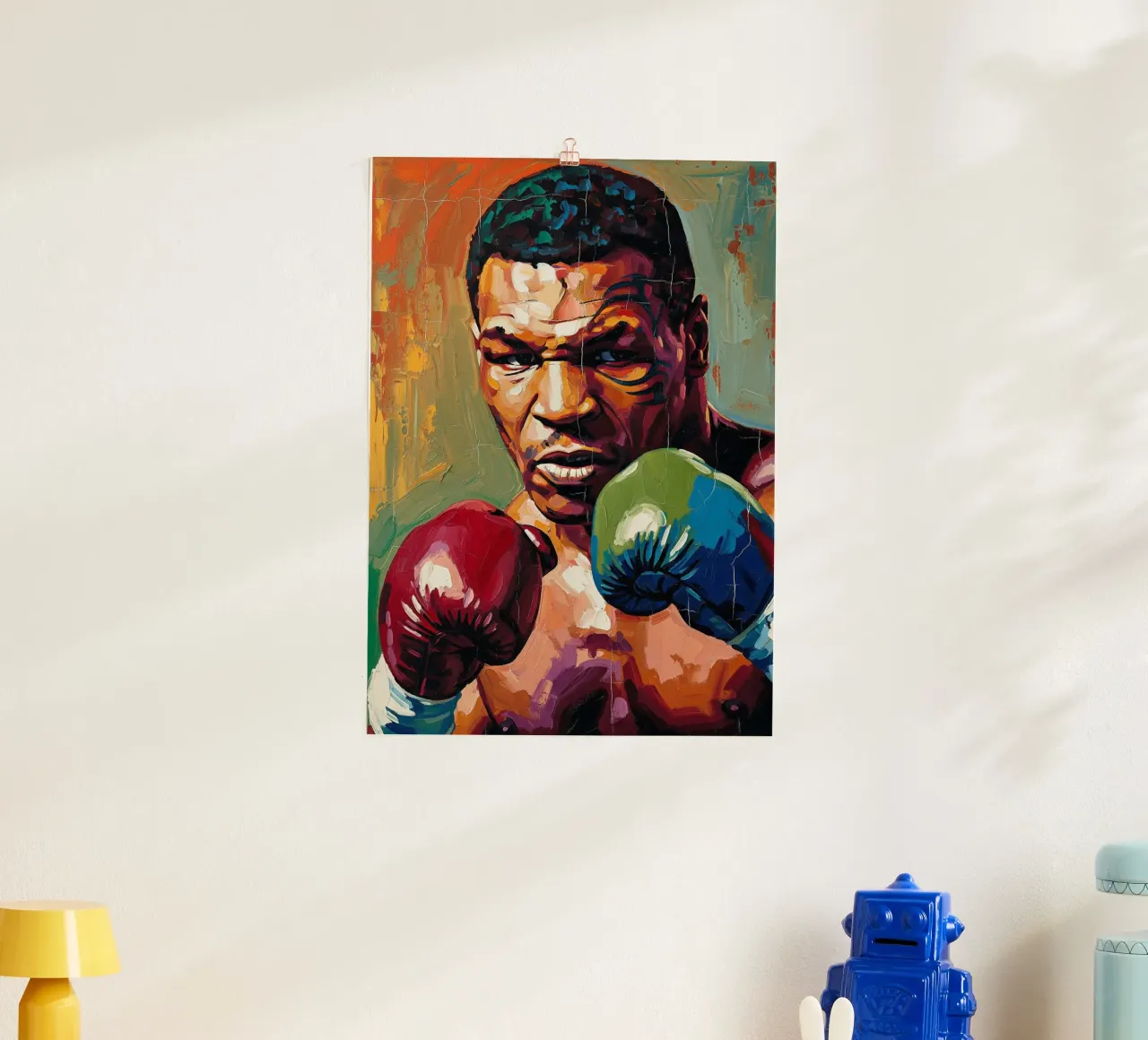 Mike Tyson abstract colorful art poster with plastic frame by Lembayung art