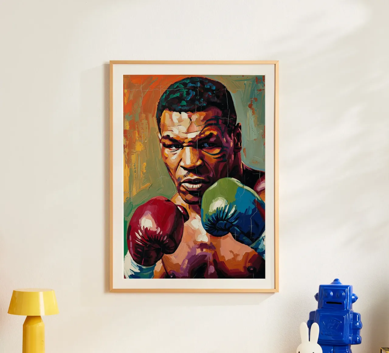 Mike Tyson abstract colorful art poster with plastic frame by Lembayung art