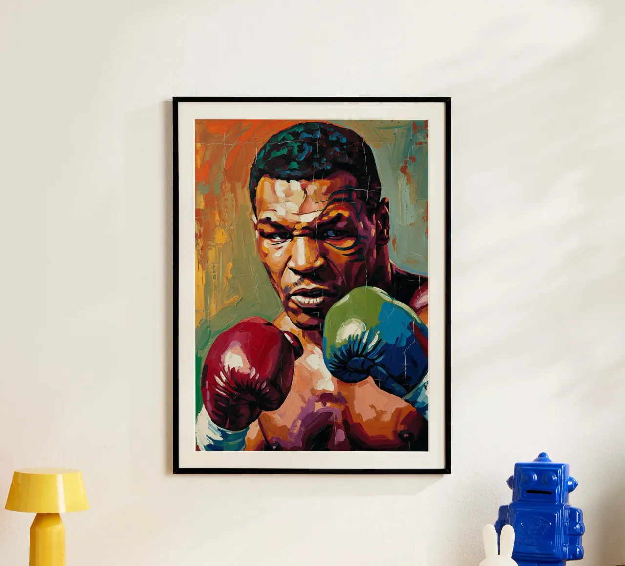 Mike Tyson abstract colorful art poster with plastic frame by Lembayung art