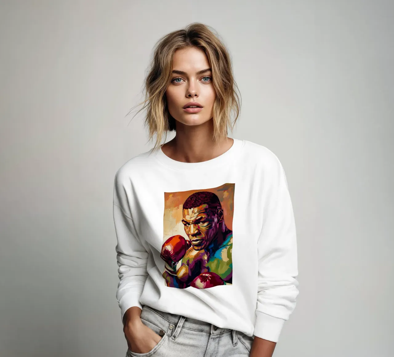 Pop art astratta e colorata di Mike Tyson felpa da Lembayung art
